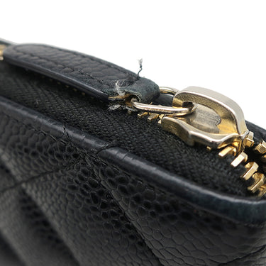 シャネル CHANEL マトラッセ ロングジップウォレット A50097 ブラック レザー キャビアスキン 長財布 ゴールド金具 ラウンドファスナー ココマーク