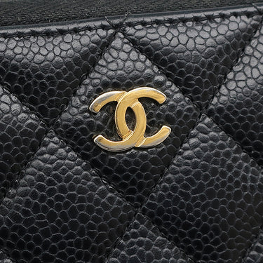 シャネル CHANEL マトラッセ ロングジップウォレット A50097 ブラック レザー キャビアスキン 長財布 ゴールド金具 ラウンドファスナー ココマーク