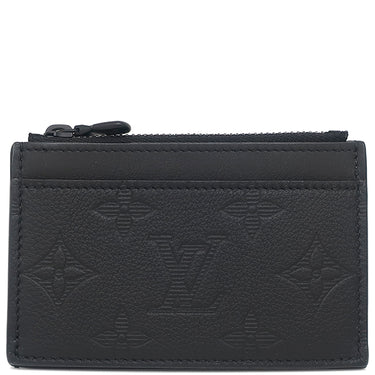 ルイヴィトン LOUIS VUITTON コインカード ホルダー M82245 ブラック レザー モノグラムシャドウ コインケース ブラック金具 黒