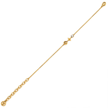 ルイヴィトン LOUIS VUITTON プティ ルイ M00374 ゴールド GP ストラス ブレスレット LVサークル モノグラムフラワー