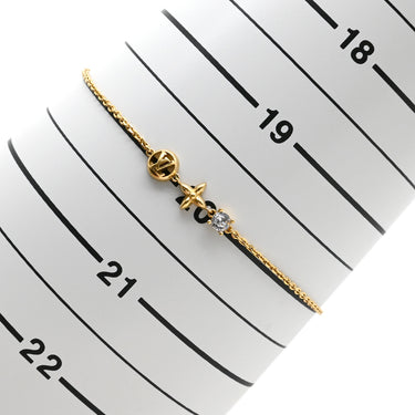 ルイヴィトン LOUIS VUITTON プティ ルイ M00374 ゴールド GP ストラス ブレスレット LVサークル モノグラムフラワー