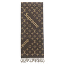 ルイヴィトン LOUIS VUITTON エシャルプ シュプリーム MP1891 ブラウン ウール カシミヤ マフラー 茶 モノグラム LV × Supreme コラボ