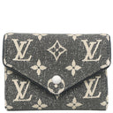 ルイヴィトン LOUIS VUITTON ポルトフォイユ ヴィクトリーヌ M81859 グレー デニム モノグラムジャカードデニム 三つ折り財布 シルバー金具 コンパクト