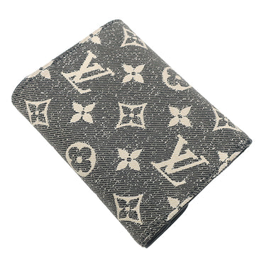 ルイヴィトン LOUIS VUITTON ポルトフォイユ ヴィクトリーヌ M81859 グレー デニム モノグラムジャカードデニム 三つ折り財布 シルバー金具 コンパクト