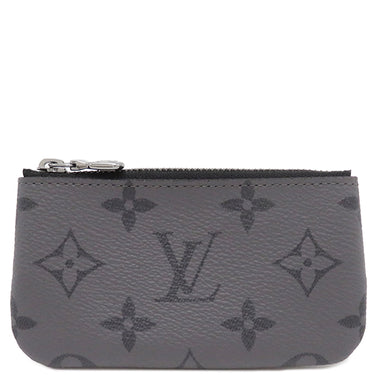ルイヴィトン LOUIS VUITTON ポシェット クレ M80905 モノグラムエクリプス モノグラムキャンバス モノグラムエクリプスキャンバス モノグラムエクリプスリバースキャンバス コインケース シルバー金具 小銭入れ キーチェーン付き 黒 グレー