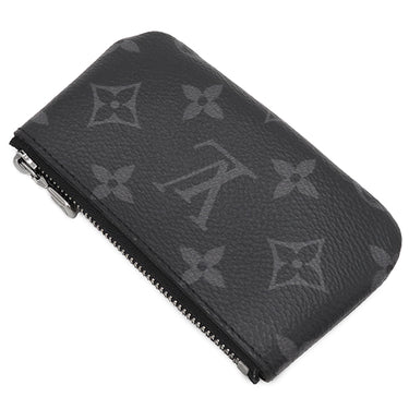 ルイヴィトン LOUIS VUITTON ポシェット クレ M80905 モノグラムエクリプス モノグラムキャンバス モノグラムエクリプスキャンバス モノグラムエクリプスリバースキャンバス コインケース シルバー金具 小銭入れ キーチェーン付き 黒 グレー