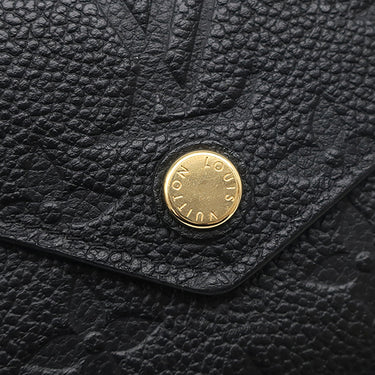 ルイヴィトン LOUIS VUITTON ポルトフォイユ ゾエ M62935 ノワール モノグラムアンプラント 三つ折り財布 ゴールド金具 黒 コンパクト ウォレット