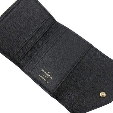 ルイヴィトン LOUIS VUITTON ポルトフォイユ ゾエ M62935 ノワール モノグラムアンプラント 三つ折り財布 ゴールド金具 黒 コンパクト ウォレット