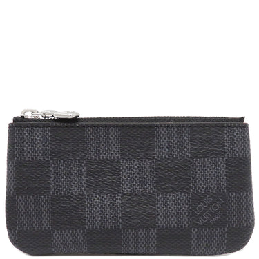 ルイヴィトン LOUIS VUITTON カードキーケース ポシェット クレ N60155 ダミエグラフィット ダミエグラフィットキャンバス コインケース シルバー金具 小銭入れ 黒 キーチェーン付き