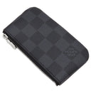 ルイヴィトン LOUIS VUITTON カードキーケース ポシェット クレ N60155 ダミエグラフィット ダミエグラフィットキャンバス コインケース シルバー金具 小銭入れ 黒 キーチェーン付き