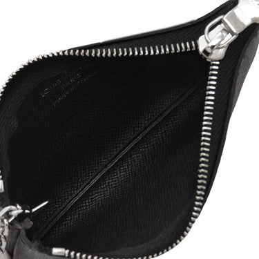 ルイヴィトン LOUIS VUITTON カードキーケース ポシェット クレ N60155 ダミエグラフィット ダミエグラフィットキャンバス コインケース シルバー金具 小銭入れ 黒 キーチェーン付き
