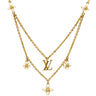 ルイヴィトン LOUIS VUITTON LV フローラグラム M00981 ゴールド GP フェイクパール ネックレス ロゴ モノグラムフラワー LVイニシャル