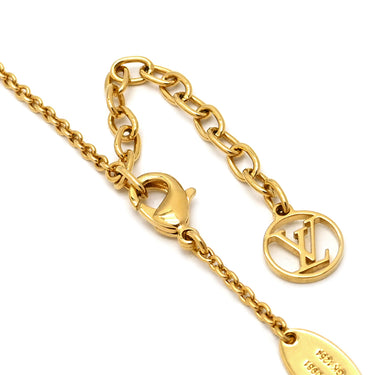 ルイヴィトン LOUIS VUITTON LV フローラグラム M00981 ゴールド GP フェイクパール ネックレス ロゴ モノグラムフラワー LVイニシャル