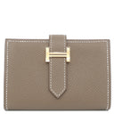 エルメス HERMES ベアンミニ エトゥープ ヴォーエプソン 二つ折り財布 ゴールド金具 新品 未使用 コンパクト財布 コインケース グレージュ