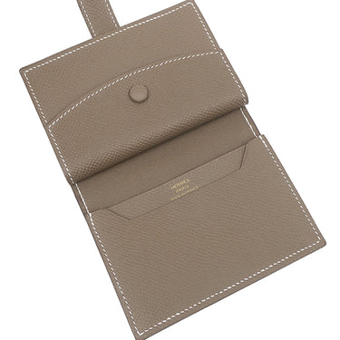 エルメス HERMES ベアンミニ エトゥープ ヴォーエプソン 二つ折り財布 ゴールド金具 新品 未使用 コンパクト財布 コインケース グレージュ