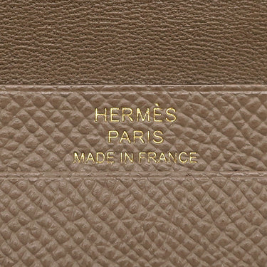 エルメス HERMES ベアンミニ エトゥープ ヴォーエプソン 二つ折り財布 ゴールド金具 新品 未使用 コンパクト財布 コインケース グレージュ