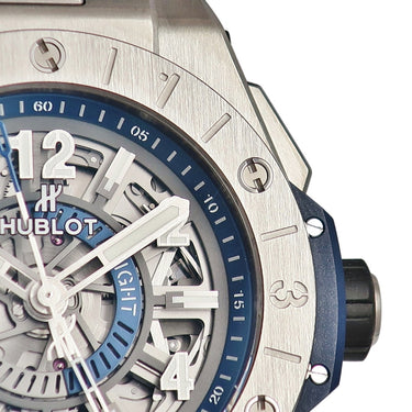 腕時計 ウブロ HUBLOT ビッグバン ウニコ チタニウム GMT 471.NX.7112.RX 自動巻き メンズ スケルトン デイ&ナイト