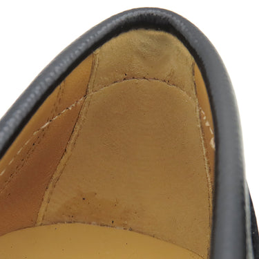 フェラガモ FERRAGAMO FORT ガンチーニ 762695 NERO レザー 7 ローファー シルバー金具 黒 靴