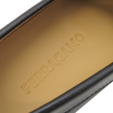 フェラガモ FERRAGAMO FORT ガンチーニ 762695 NERO レザー 7 ローファー シルバー金具 黒 靴