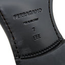 フェラガモ FERRAGAMO FORT ガンチーニ 762695 NERO レザー 7 ローファー シルバー金具 黒 靴