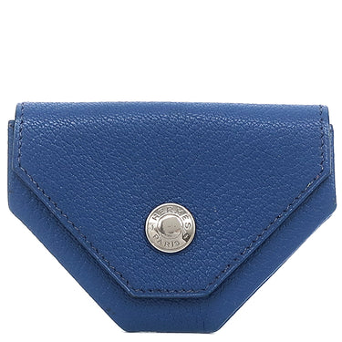 エルメス HERMES ルヴァンキャトル ブルー系 シェーブル コインケース シルバー金具 青