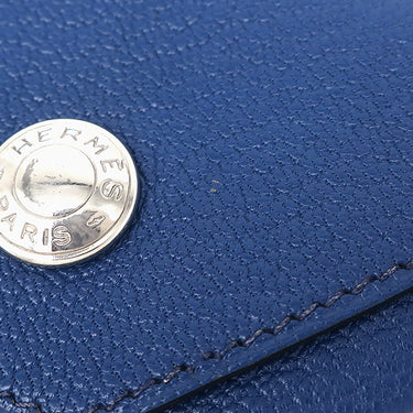 エルメス HERMES ルヴァンキャトル ブルー系 シェーブル コインケース シルバー金具 青
