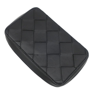 ボッテガヴェネタ BOTTEGA VENETA マキシ イントレチャート ブラック レザー ポーチ マットブラック金具 黒 セカンドバッグ クラッチバッグ トラベルポーチ