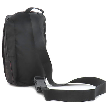 ブリーフィング BRIEFING ロゴ ショルダー BRA231L71 ブラック キャンバス コーデュラエコ ボディバッグ ブラック金具 黒 赤ロゴ