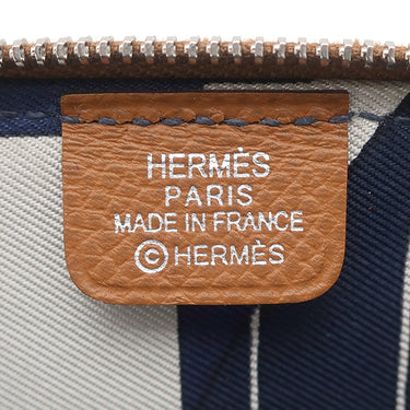 エルメス HERMES アザップ シルクイン ミニ コンパクト ゴールド ヴォーエプソン コインケース シルバー金具 茶 ラウンドファスナー