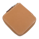 エルメス HERMES アザップ シルクイン ミニ コンパクト ゴールド ヴォーエプソン コインケース シルバー金具 茶 ラウンドファスナー