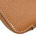 エルメス HERMES アザップ シルクイン ミニ コンパクト ゴールド ヴォーエプソン コインケース シルバー金具 茶 ラウンドファスナー