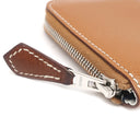 エルメス HERMES アザップ シルクイン ミニ コンパクト ゴールド ヴォーエプソン コインケース シルバー金具 茶 ラウンドファスナー