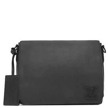 ルイヴィトン LOUIS VUITTON テイクオフ メッセンジャー M57080 ノワール グレインレザー ショルダーバッグ マットブラック金具 黒 斜め掛け