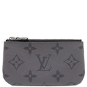 ルイヴィトン LOUIS VUITTON ポシェット クレ M62650 モノグラムエクリプス レザー モノグラムエクリプスキャンバス モノグラムエクリプスリバースキャンバス コインケース シルバー金具 黒 グレー キーチェーン付き