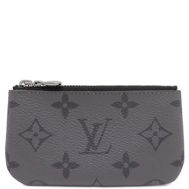 ルイヴィトン LOUIS VUITTON ポシェット クレ M62650 モノグラムエクリプス レザー モノグラムエクリプスキャンバス モノグラムエクリプスリバースキャンバス コインケース シルバー金具 黒 グレー キーチェーン付き