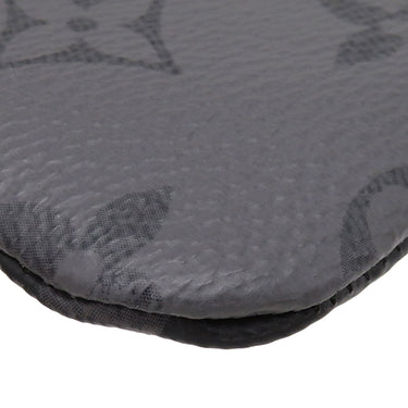 ルイヴィトン LOUIS VUITTON ポシェット クレ M62650 モノグラムエクリプス レザー モノグラムエクリプスキャンバス モノグラムエクリプスリバースキャンバス コインケース シルバー金具 黒 グレー キーチェーン付き