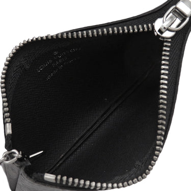 ルイヴィトン LOUIS VUITTON ポシェット クレ M62650 モノグラムエクリプス レザー モノグラムエクリプスキャンバス モノグラムエクリプスリバースキャンバス コインケース シルバー金具 黒 グレー キーチェーン付き