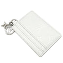 ルイヴィトン LOUIS VUITTON ポルト カルト LV チャーム M12179 スノー モノグラムアンプラント カードケース シルバー金具 白 モノグラムフラワー カード入れ
