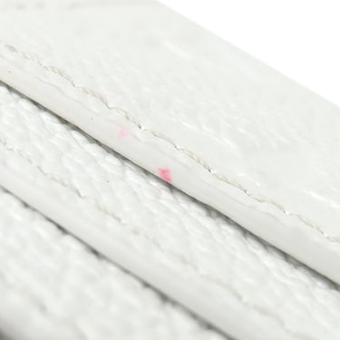 ルイヴィトン LOUIS VUITTON ポルト カルト LV チャーム M12179 スノー モノグラムアンプラント カードケース シルバー金具 白 モノグラムフラワー カード入れ