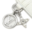 ルイヴィトン LOUIS VUITTON ポルト カルト LV チャーム M12179 スノー モノグラムアンプラント カードケース シルバー金具 白 モノグラムフラワー カード入れ