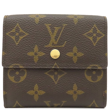 ルイヴィトン LOUIS VUITTON ポルトモネ ビエ カルトクレディ M61652 モノグラム モノグラムキャンバス 二つ折り財布 ゴールド金具 茶 Wホック財布