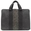 ボッテガヴェネタ BOTTEGA VENETA イントレチャート ビジネスバッグ ブラック レザー トートバッグ マットブラック金具 黒