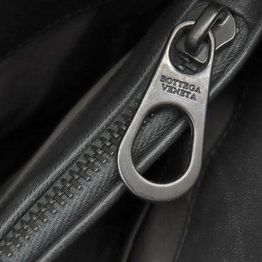 ボッテガヴェネタ BOTTEGA VENETA イントレチャート ビジネスバッグ ブラック レザー トートバッグ マットブラック金具 黒