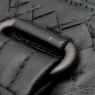 ボッテガヴェネタ BOTTEGA VENETA イントレチャート ビジネスバッグ ブラック レザー トートバッグ マットブラック金具 黒