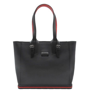 クリスチャンルブタン Christian Louboutin カバイカー スモール 1205119B078 ブラック×レッド カーフ トートバッグ シルバー金具 黒 赤 ショルダー 肩掛け