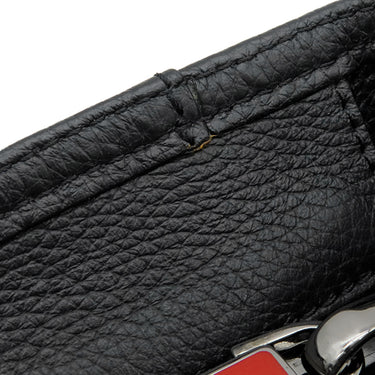 クリスチャンルブタン Christian Louboutin カバイカー スモール 1205119B078 ブラック×レッド カーフ トートバッグ シルバー金具 黒 赤 ショルダー 肩掛け