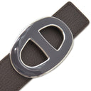 エルメス HERMES シェーヌダンクル ＃80 ブラウン系 フィヨルド ベルト シルバー金具 リバーシブル 茶 グレーラッカー