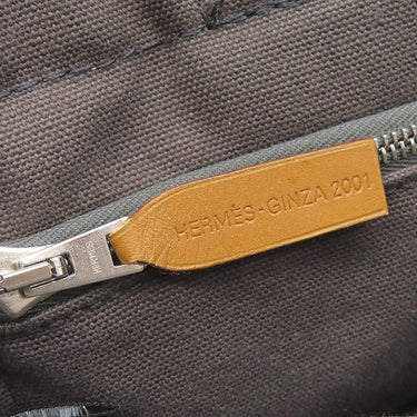 エルメス HERMES フールトゥ PM グレー×オレンジ×ホワイト キャンバス トートバッグ シルバー金具 銀座限定 限定カラー