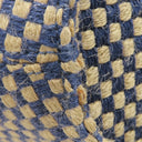 エルメス HERMES パニエバス PM ネイビー×ベージュ リネン ジュート ハンドバッグ 紺 格子柄