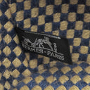 エルメス HERMES パニエバス PM ネイビー×ベージュ リネン ジュート ハンドバッグ 紺 格子柄